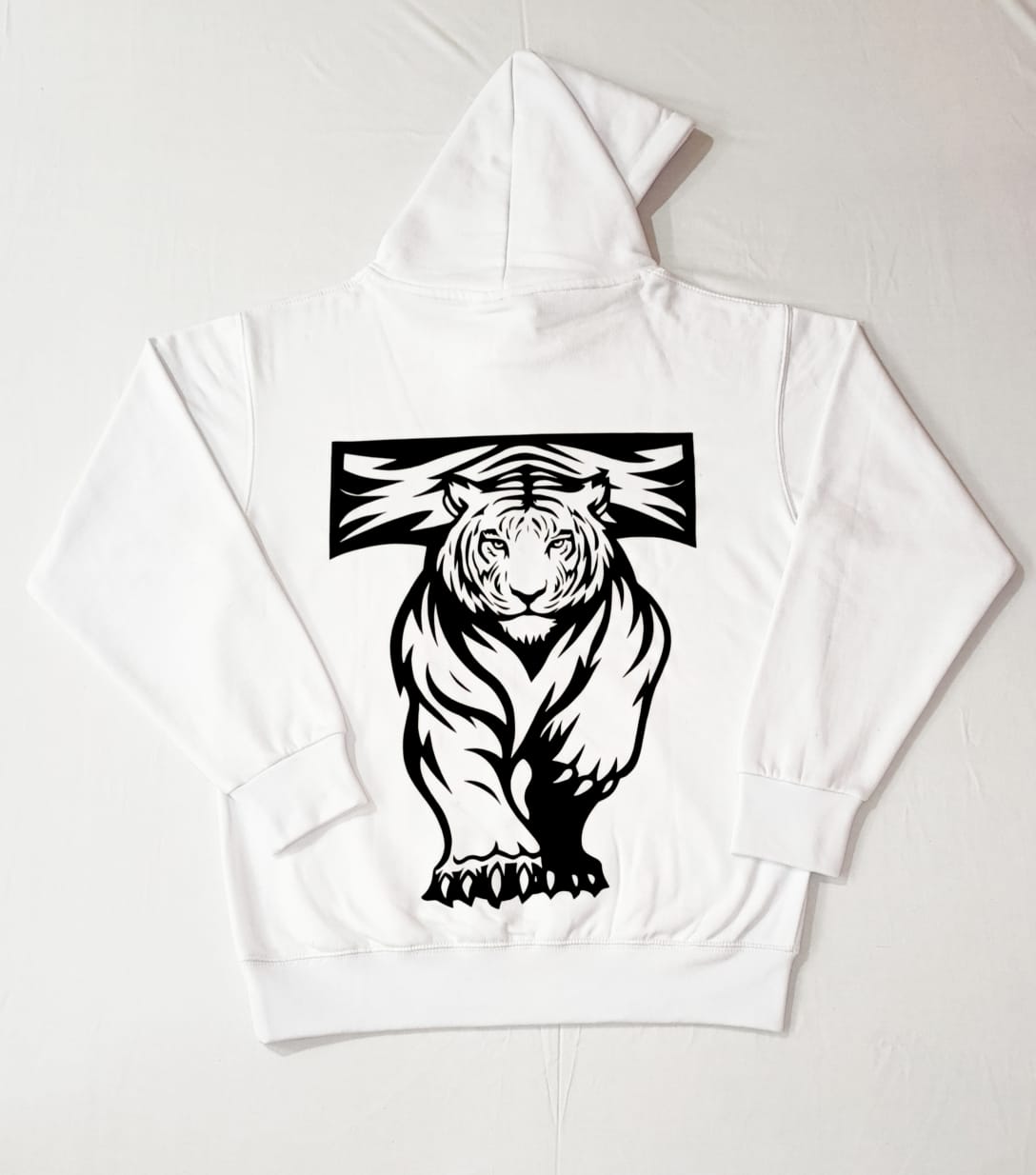Tiger Track Sports Bold Tiger Hoodie – Black & White Edition
